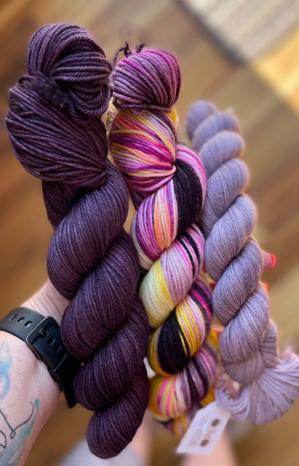Purple Sunset, part of the  “Earth Tone Series”, DK and fingering