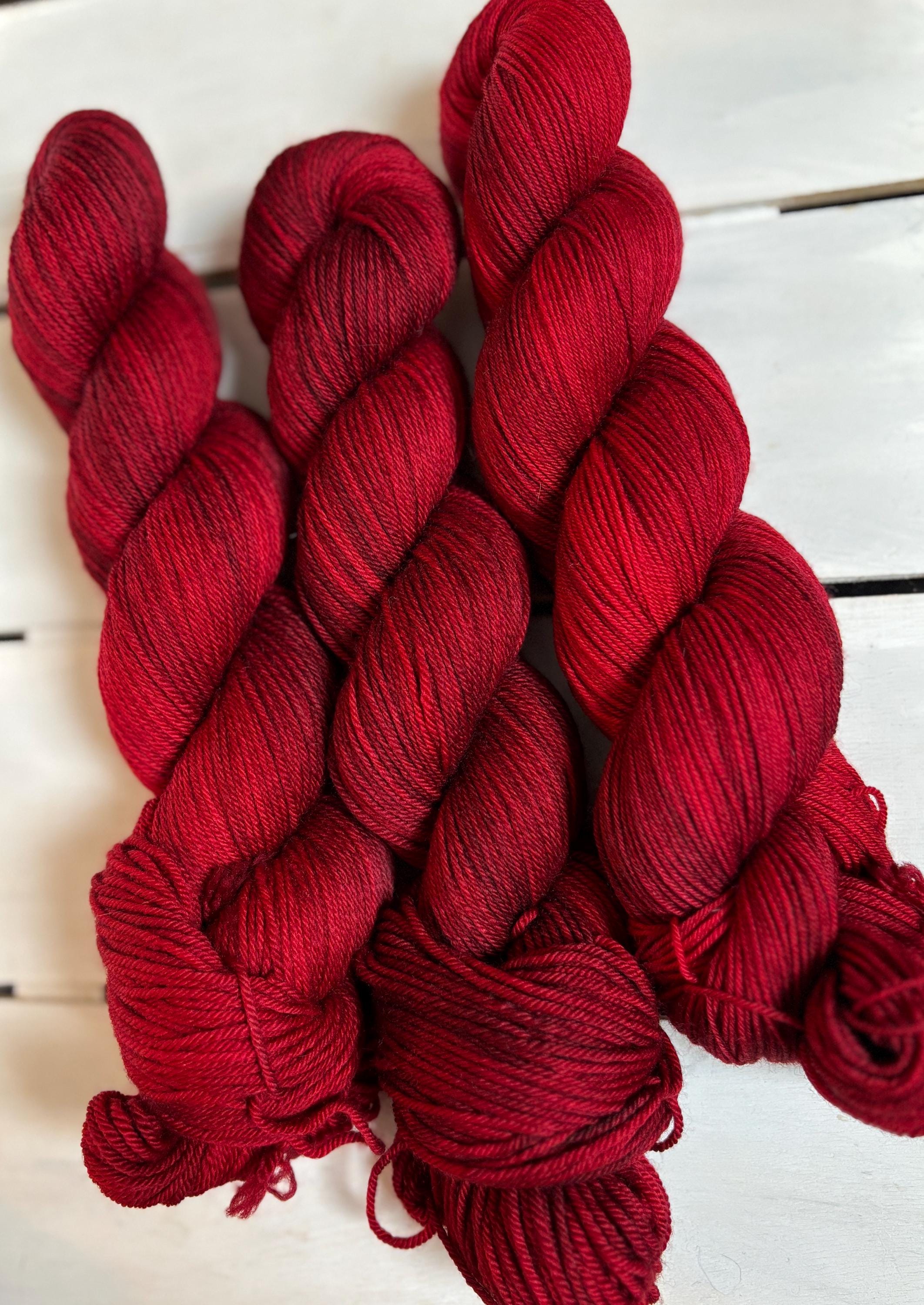 Baccara Rose, a deep rich dark bright red DK and fingering (Copy)