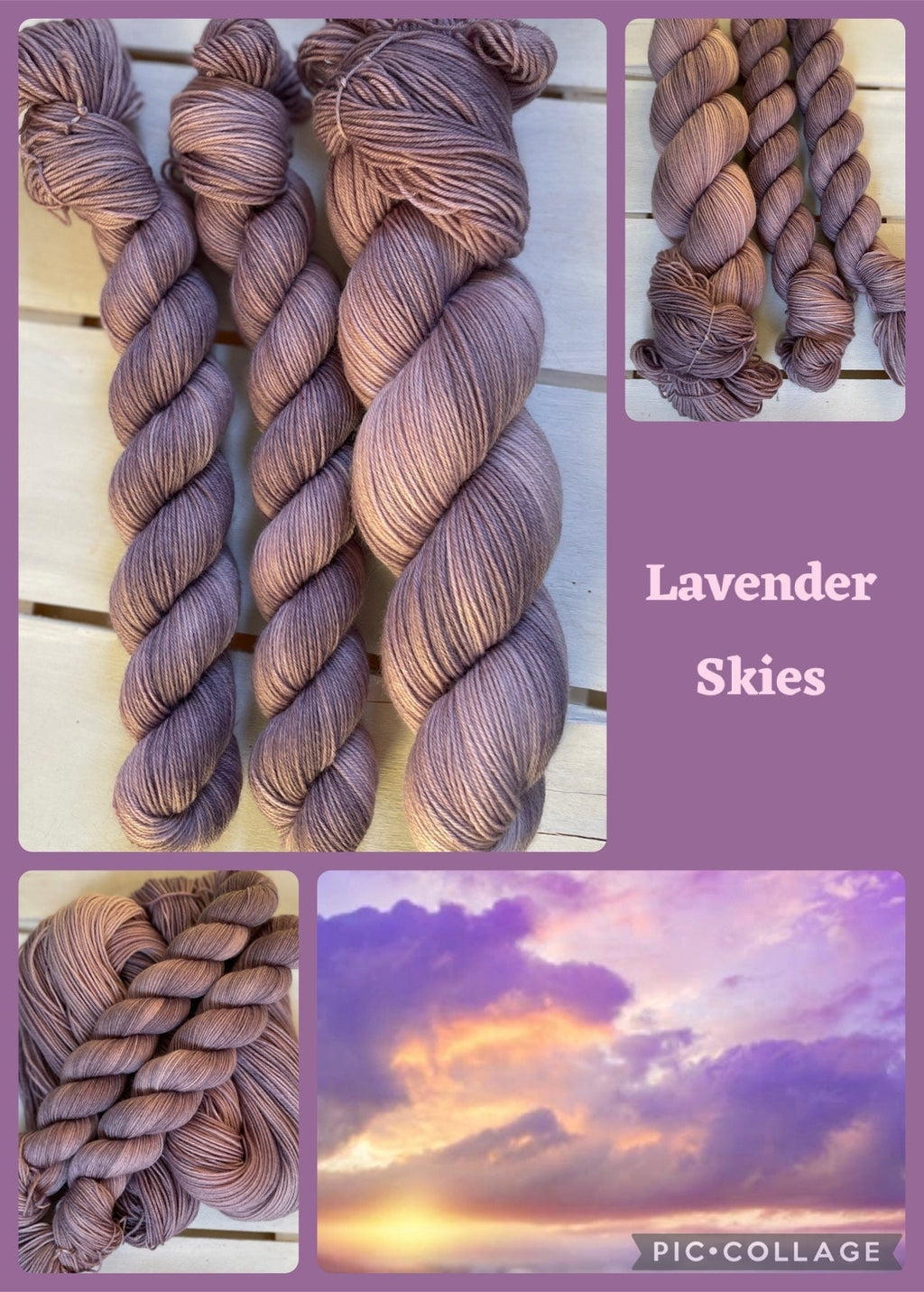 Lavendar Skies, soft, light purple earth tone, DK and fingering