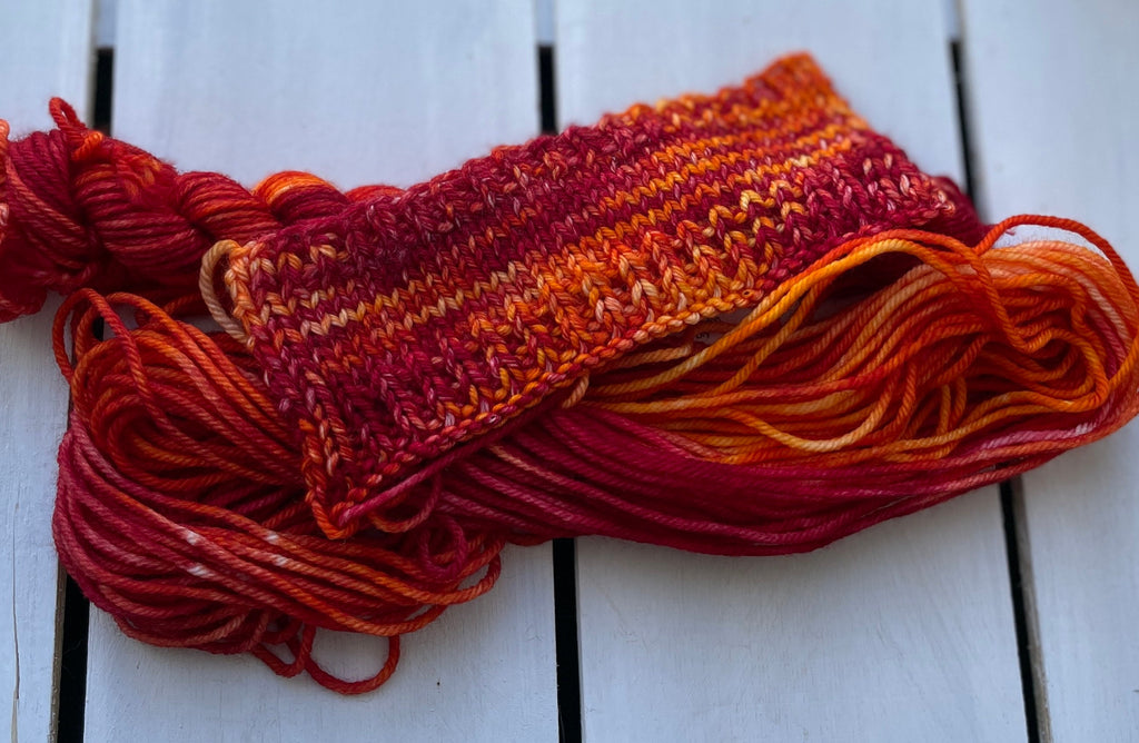 Hearts on Fire, fingering  & DK, 75superwash merino/25% nylon