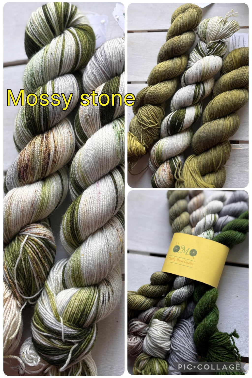 Mossy Stone, green, beige, brown, gray 75/25 merino superwash wool