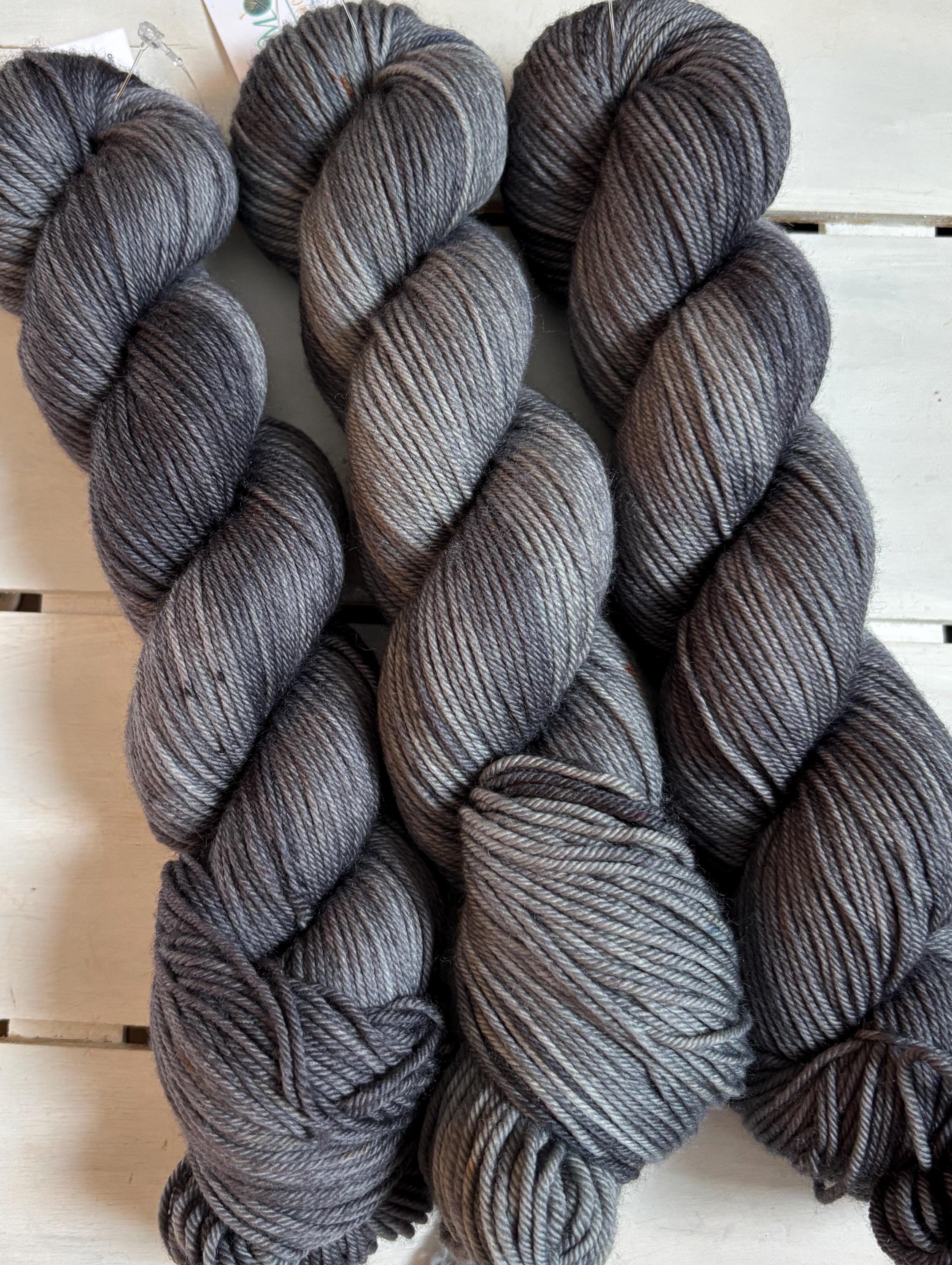 Charcoal, the perfect dark grey but not to dark grey, DK and fingering