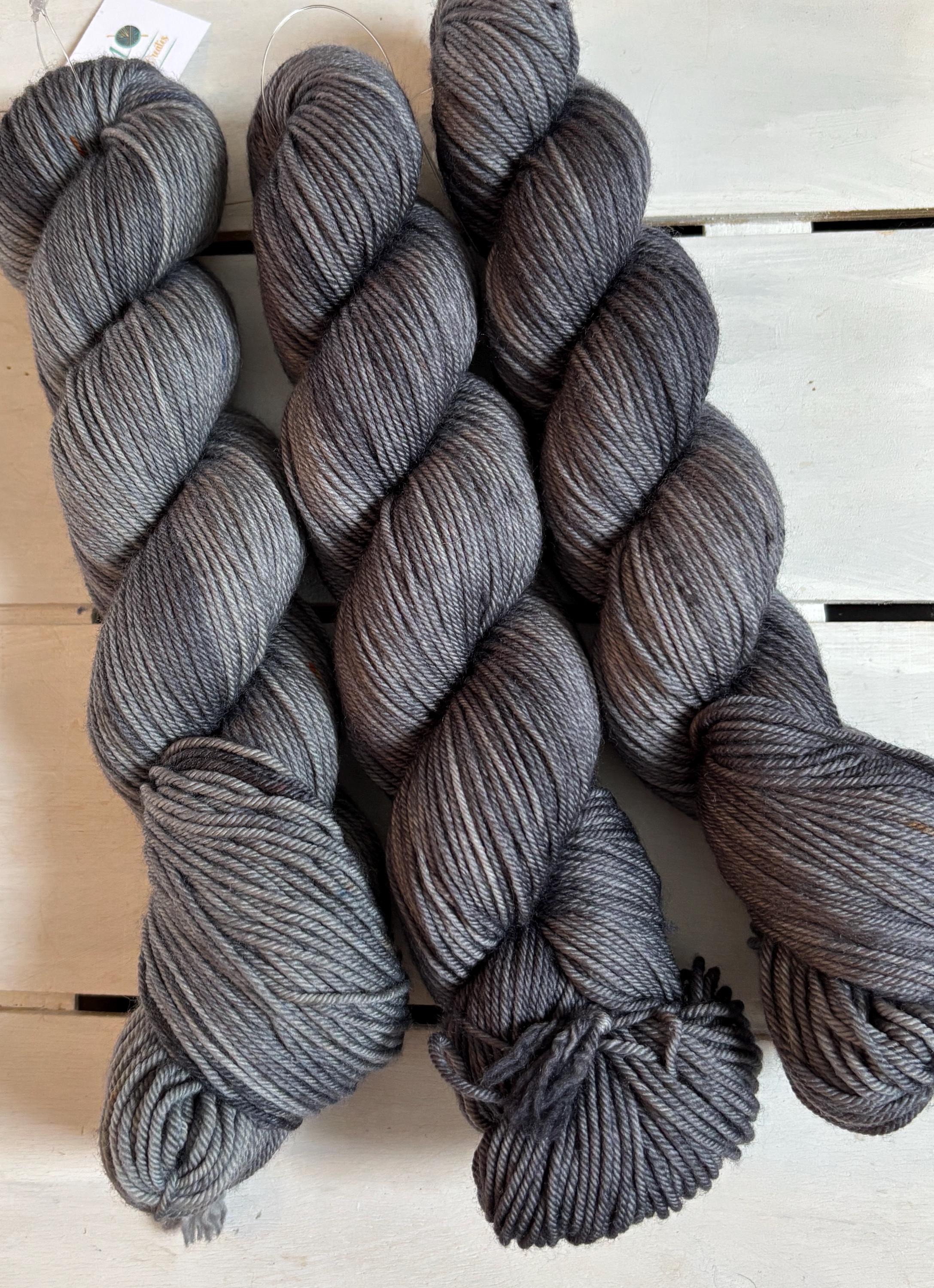 Charcoal, the perfect dark grey but not to dark grey, DK and fingering