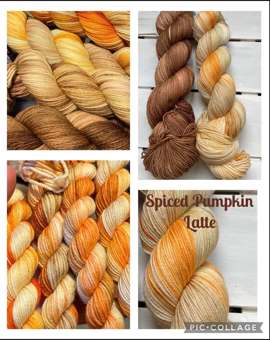 Spiced Pumpkin Latte. Soft light and dark tans, with yummy orange, DK and fingering