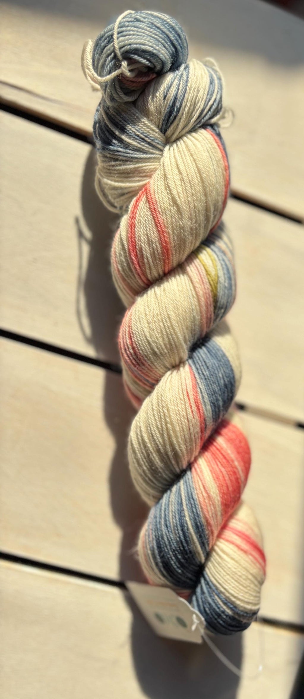High Tea, soft pink, pretty blue sage green DK and fingering