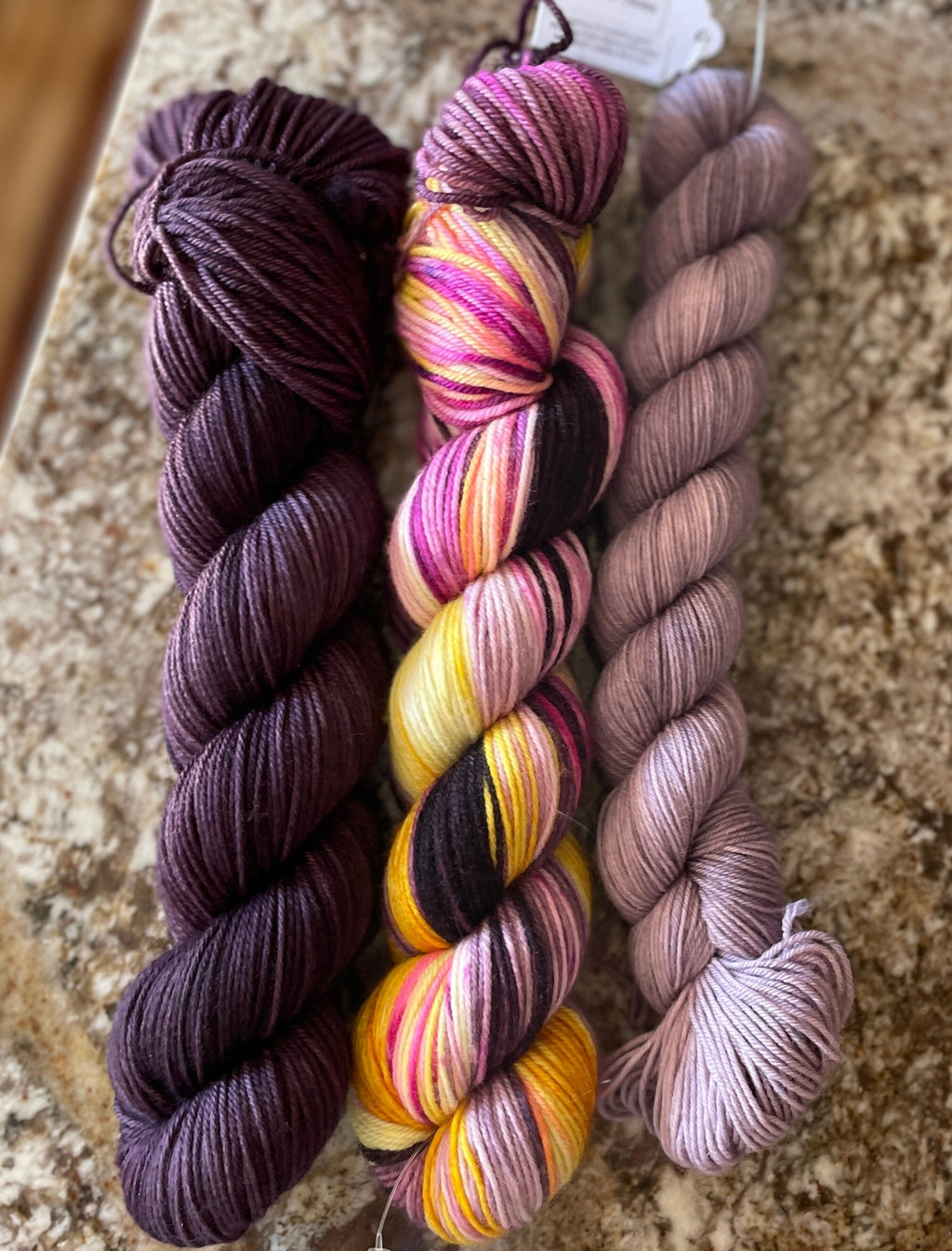 Purple Sunset, part of the  “Earth Tone Series”, DK and fingering