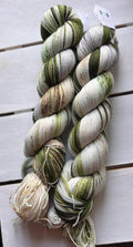 Mossy Stone, green, beige, brown, gray 75/25 merino superwash wool