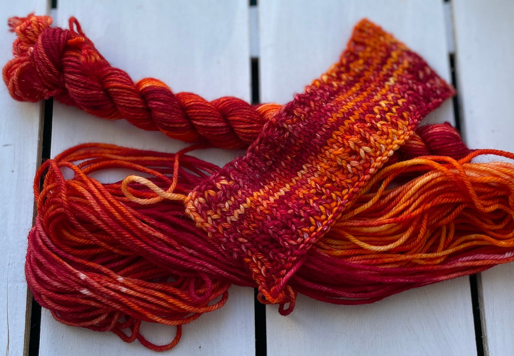Hearts on Fire, fingering  & DK, 75superwash merino/25% nylon