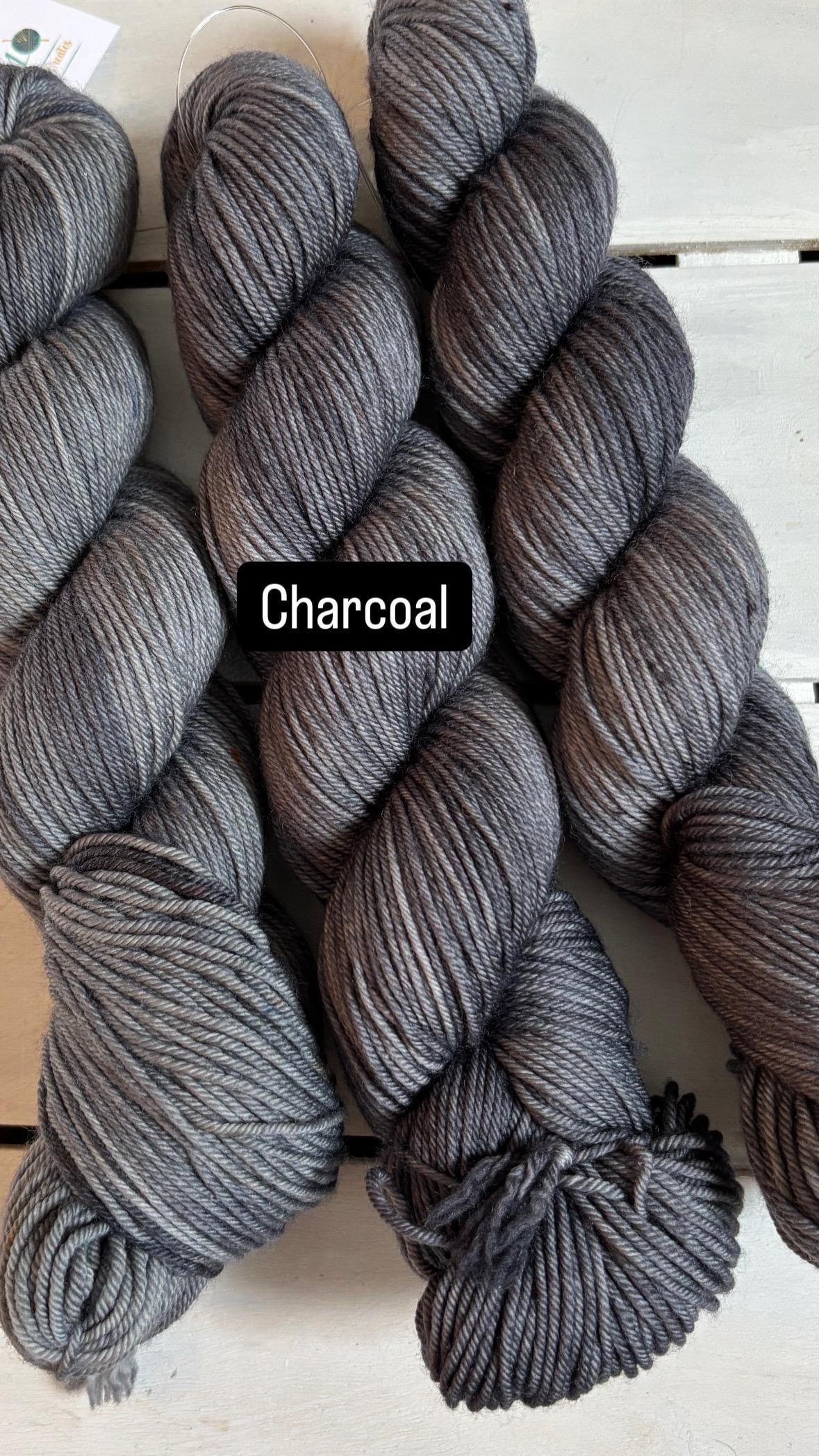 Charcoal, the perfect dark grey but not to dark grey, DK and fingering