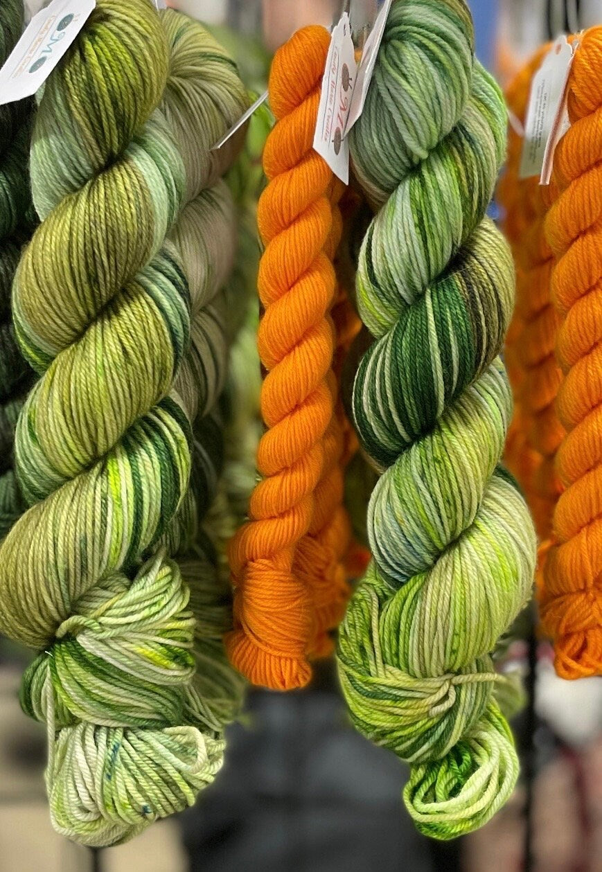 Enchanted Forest, all the green love, DK and fingering