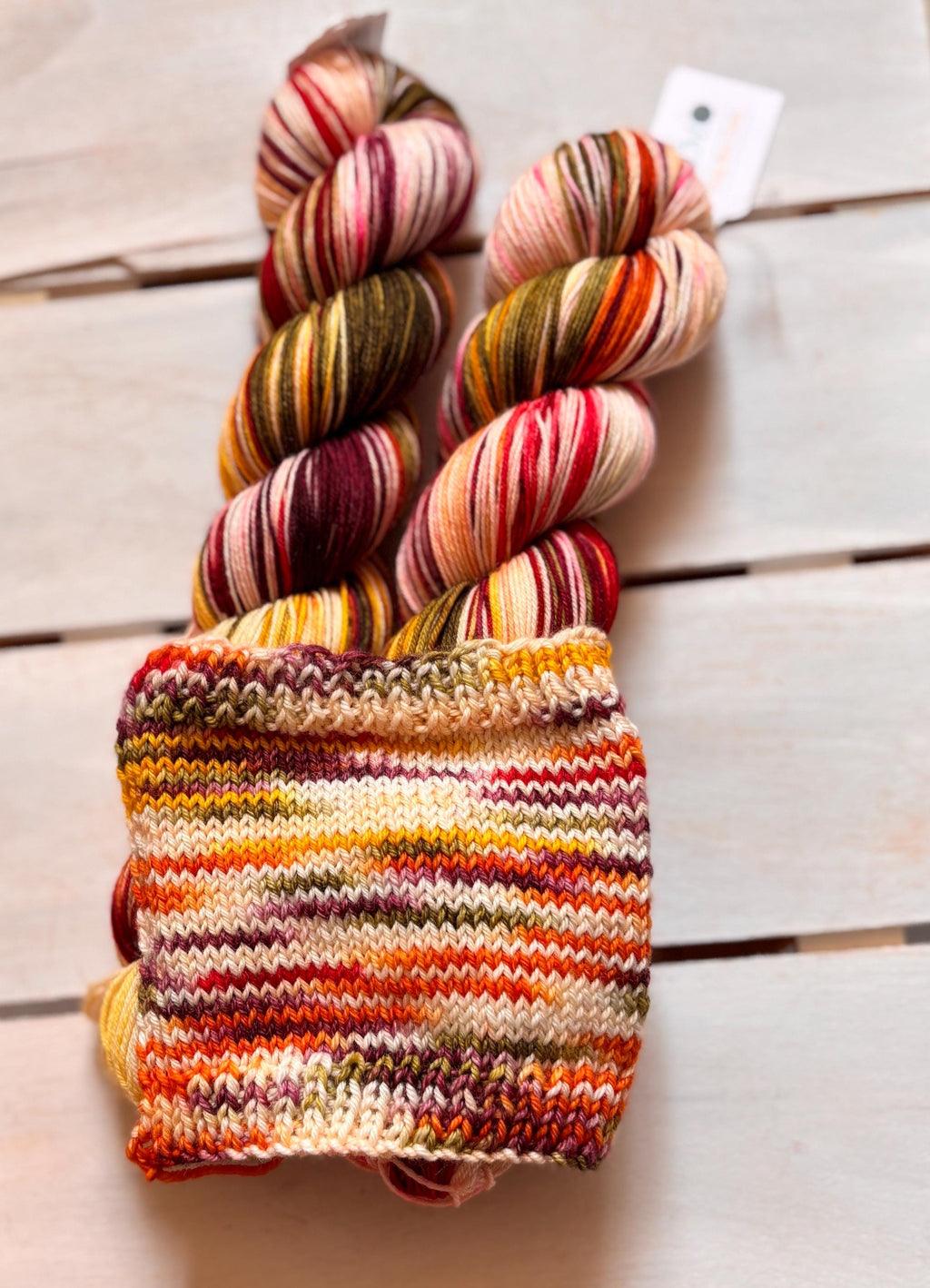 Fall Valley Merino Wool Yarn: Red, Orange, Yellow, Green (DK or Fingering)