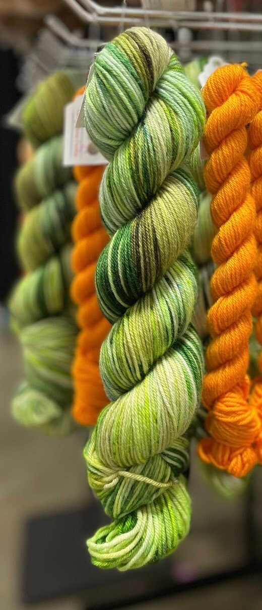 Enchanted Forest, all the green love, DK and fingering