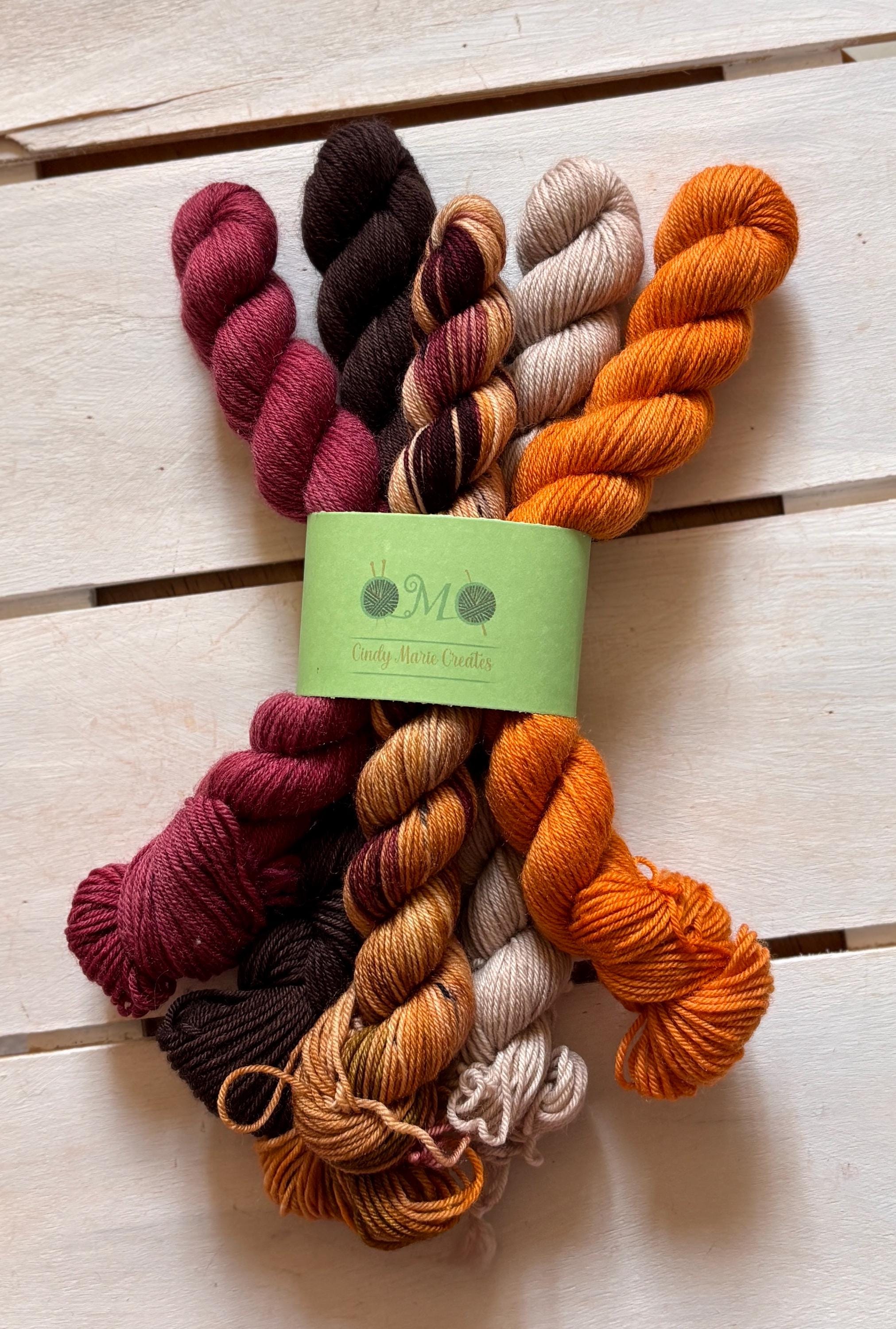 Fern Gully brown, beige, green, maroon, 75/25 merino superwash wool