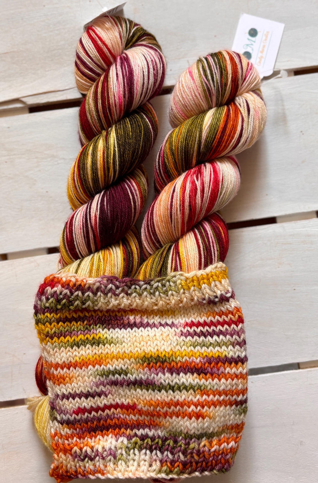 Fall Valley Merino Wool Yarn: Red, Orange, Yellow, Green (DK or Fingering)