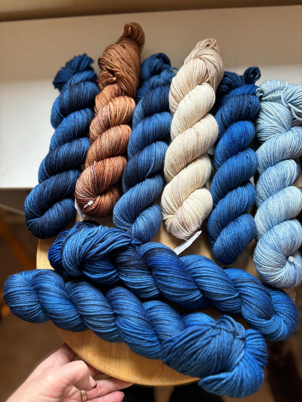Starry Night, a deep bright rich blue, DK and fingering