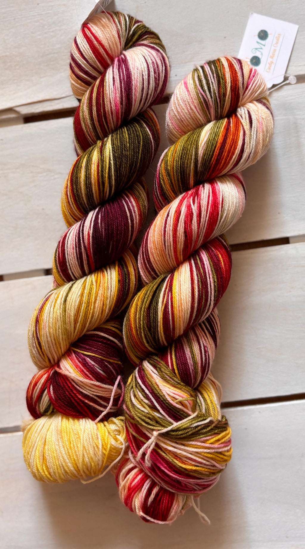 Fall Valley Merino Wool Yarn: Red, Orange, Yellow, Green (DK or Fingering)