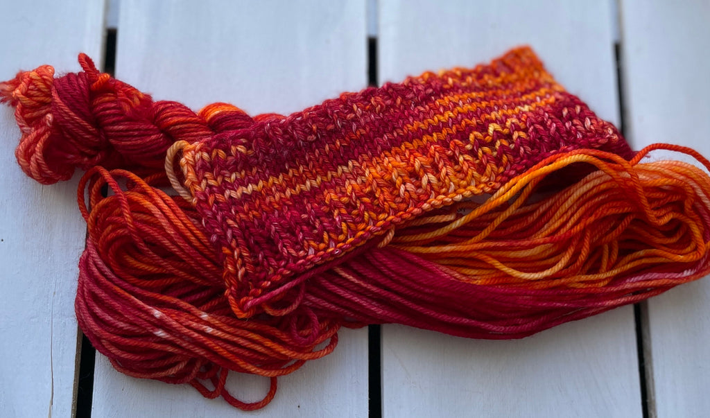 Hearts on Fire, fingering  & DK, 75superwash merino/25% nylon
