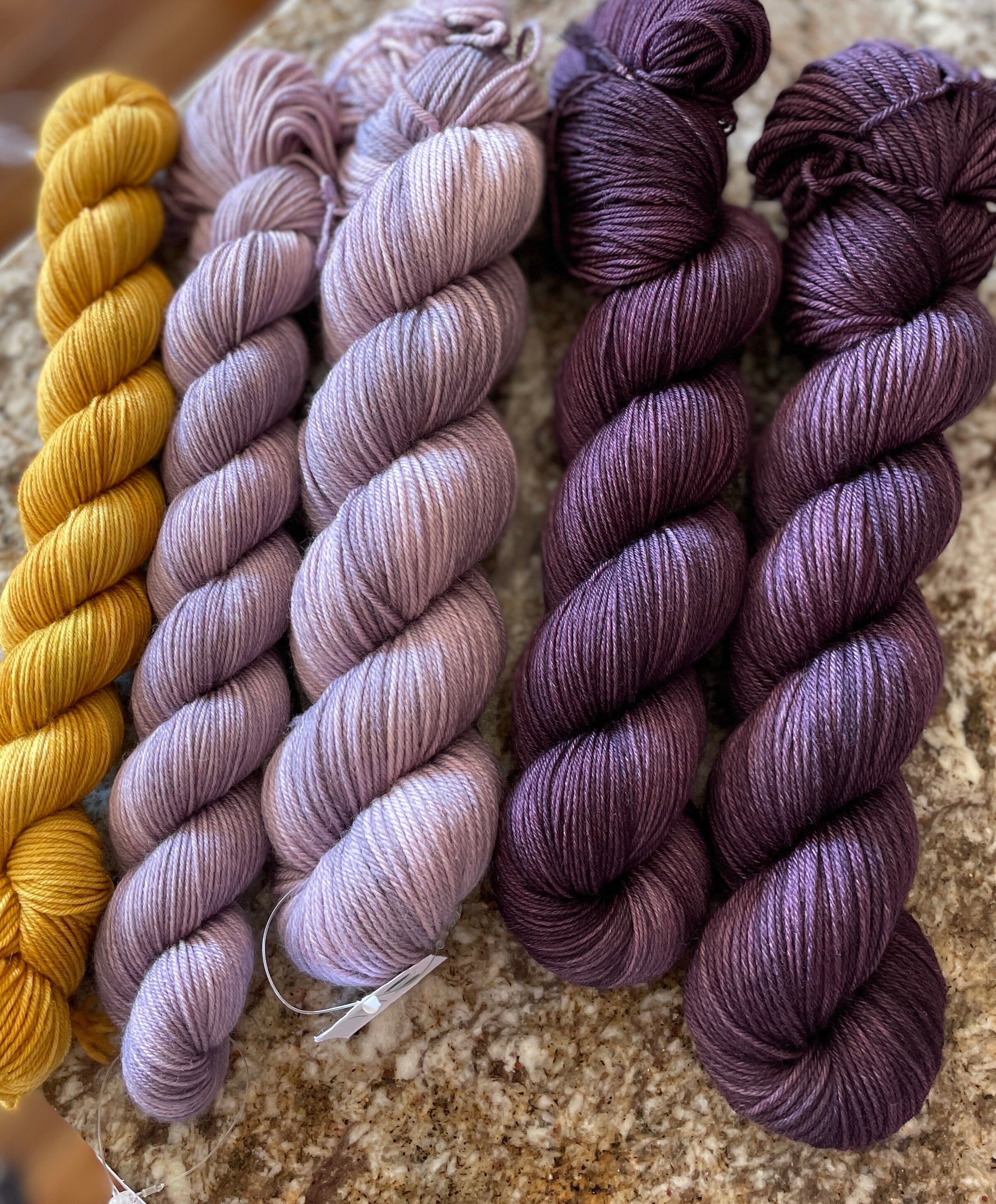Purple Sunset, part of the  “Earth Tone Series”, DK and fingering